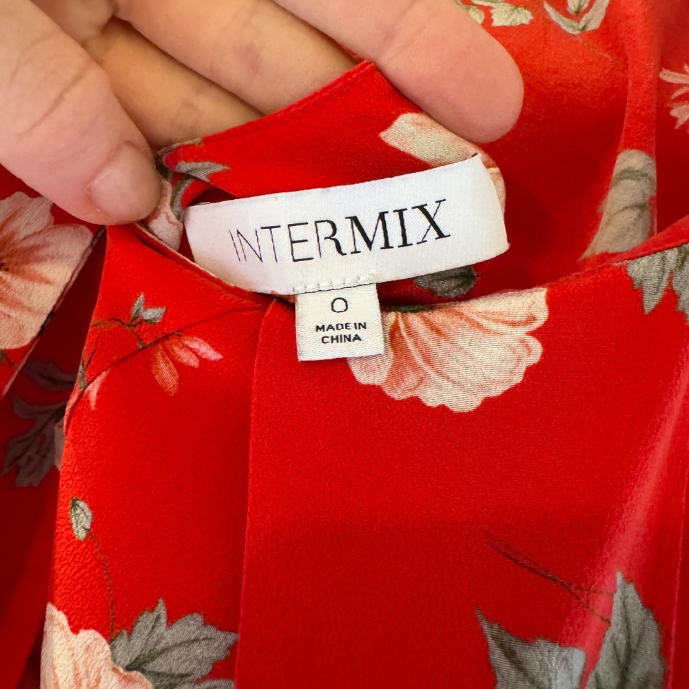 Intermix red floral mini dress